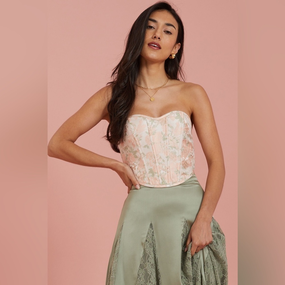 New with tags Altar’d state Abbie Floral Corset Tube Top